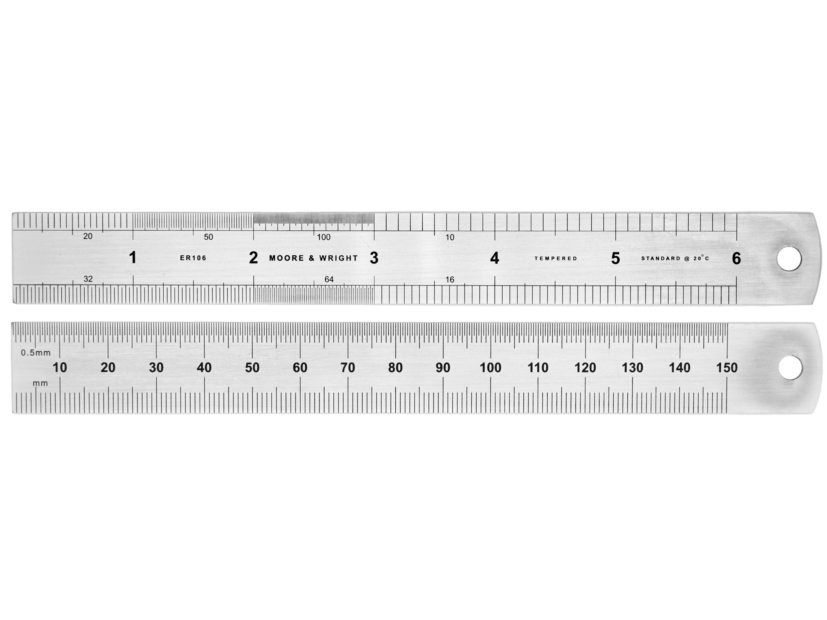 Moore & Wright Traditional Engineers Rigid Steel Rule 300mm (12") ER212