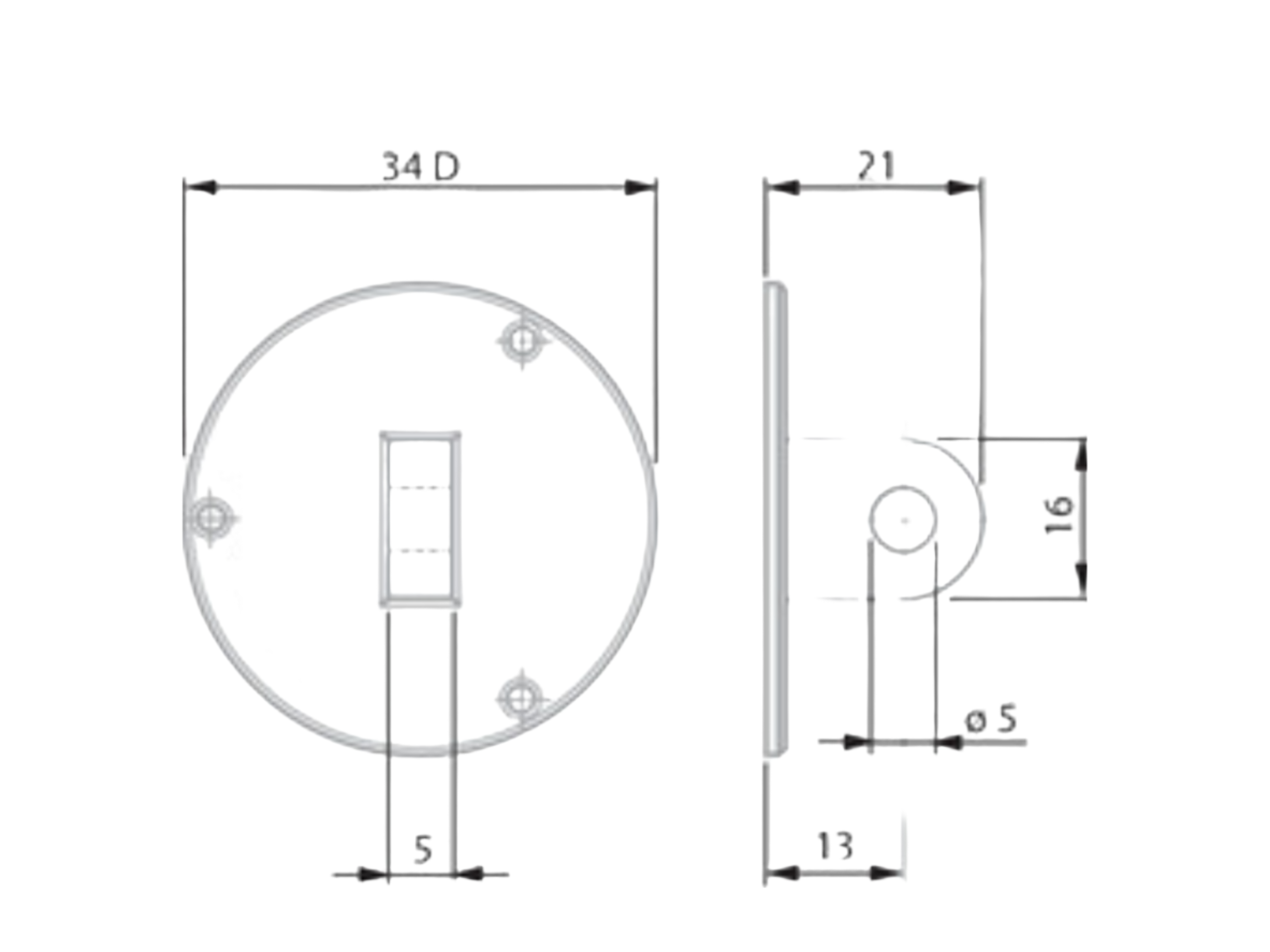 Tesa Back With Central Lug  Ø40 or Ø44.5mm Dial 01462004