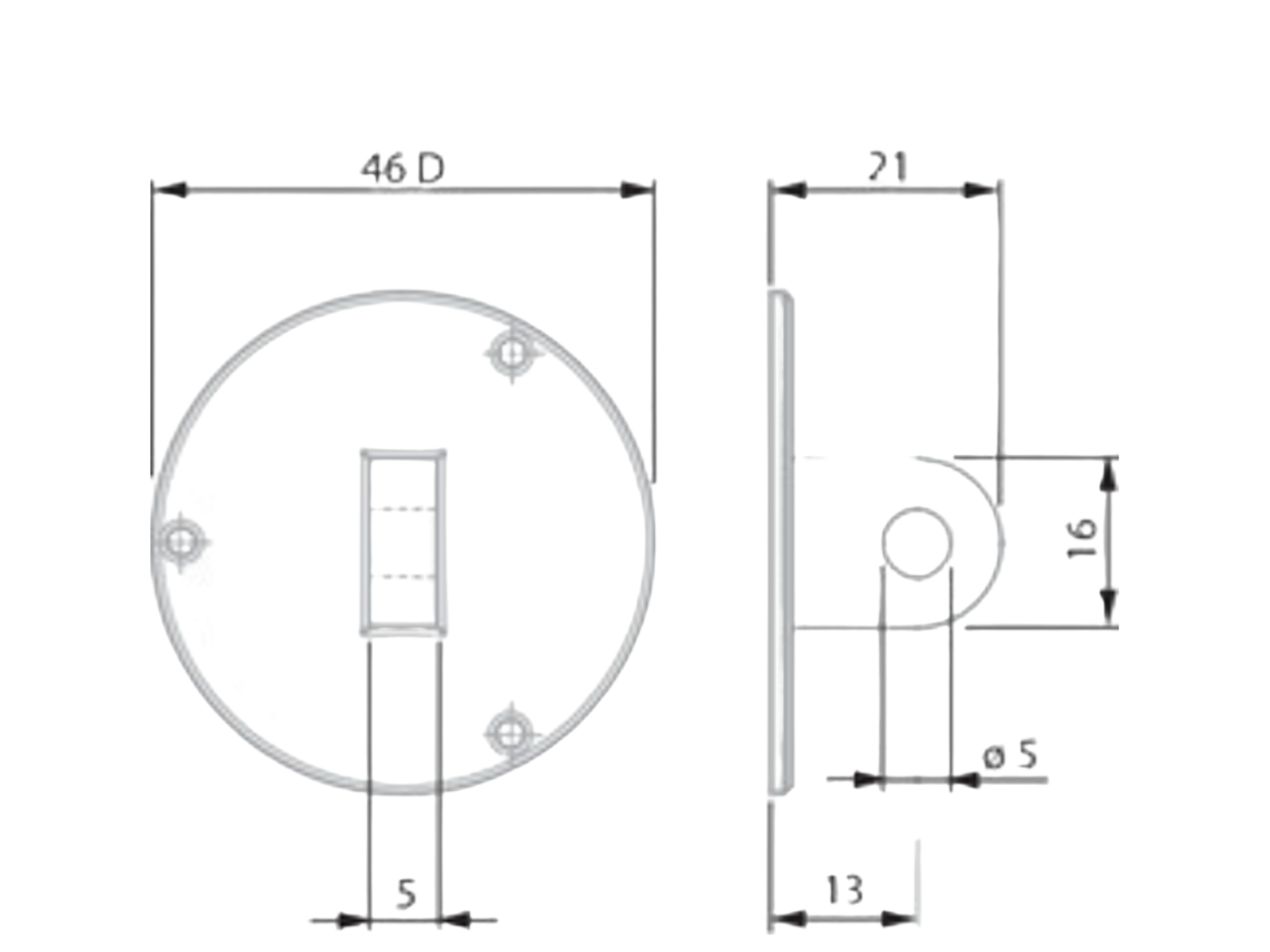 Tesa Back With Central Lug  Ø58 or Ø61.5mm dial 01462005