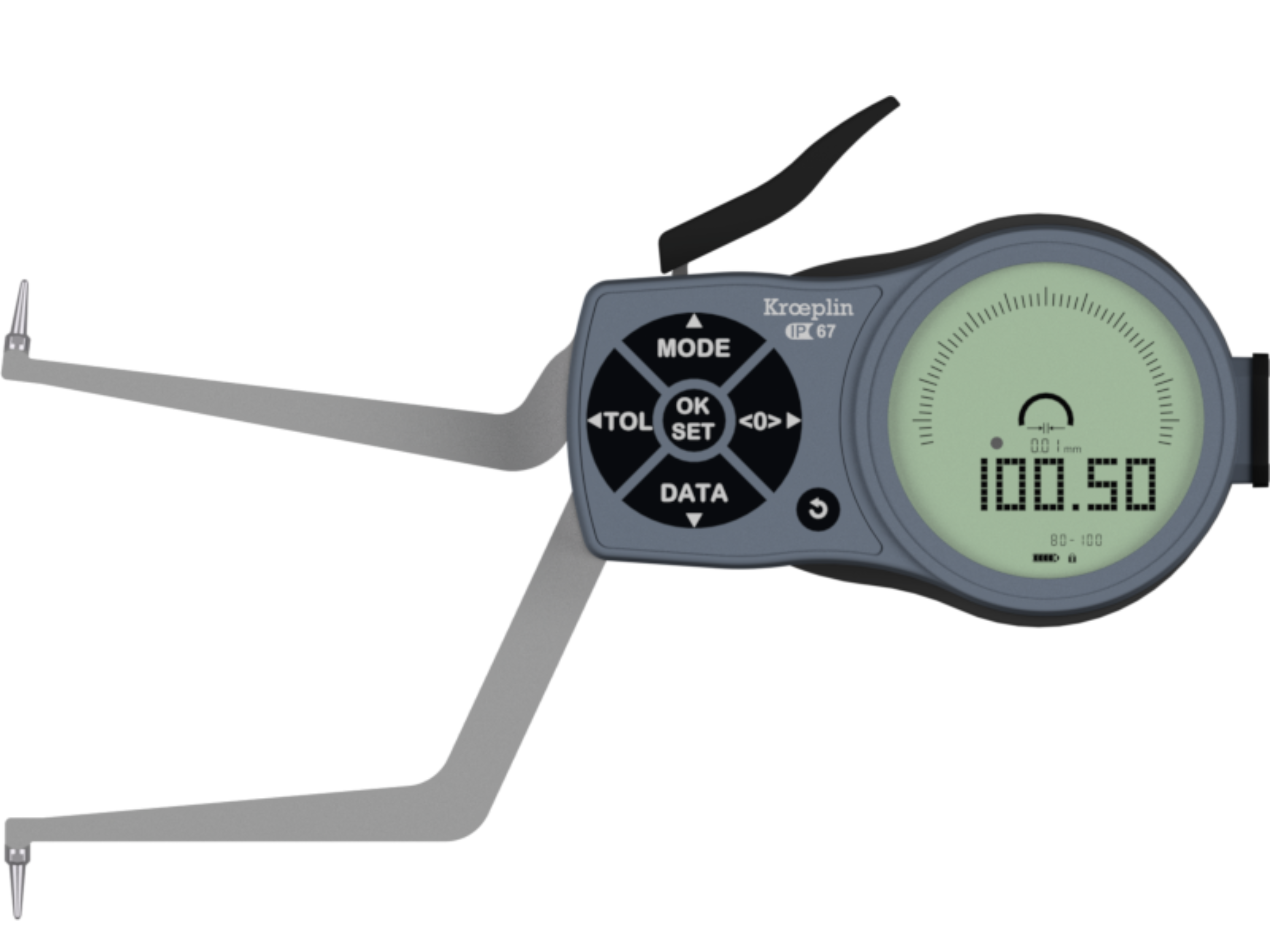 Kroeplin Digital Internal Caliper Gauge 80-100mm, 0.001mm L280