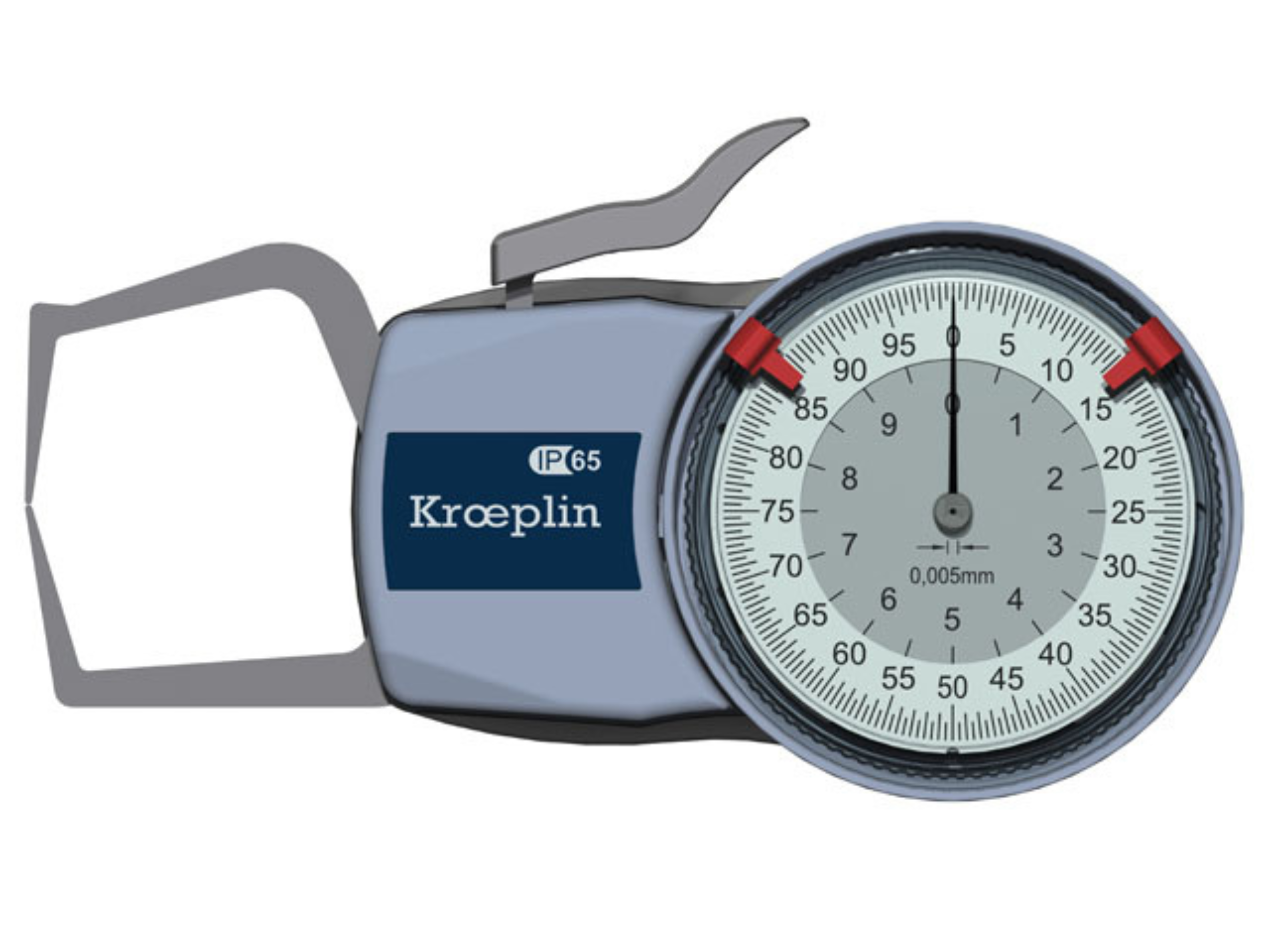 Kroeplin Metric External Caliper Gauge 0-10mm, 0.005mm, D110S