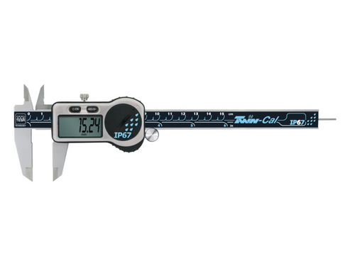 Tesa Twin-Cal Digital Caliper 0-150mm/0-6" IP67 (Round Depth Rod & Thumb Roller) 00530321 Diameter of Depth Rod 1.5mm