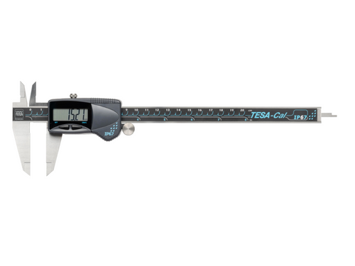 Tesa-Cal Digital Caliper 0-200mm/0-8" IP67 (Square Depth Rod & Thumb Roller) 00530142