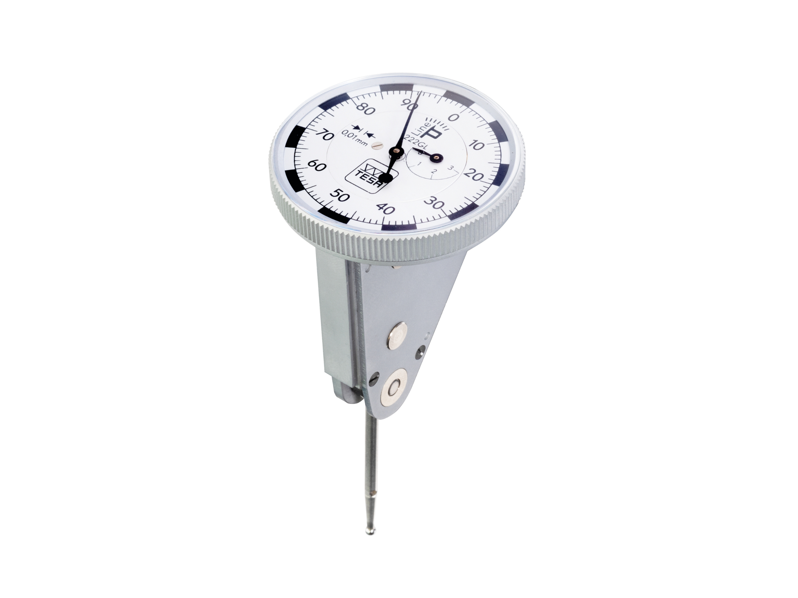 Tesa P-LINE 222GL analogue lever indicator, perpendicular, 3mm travel , 0.01mm resolution, Ø40mm 01810408