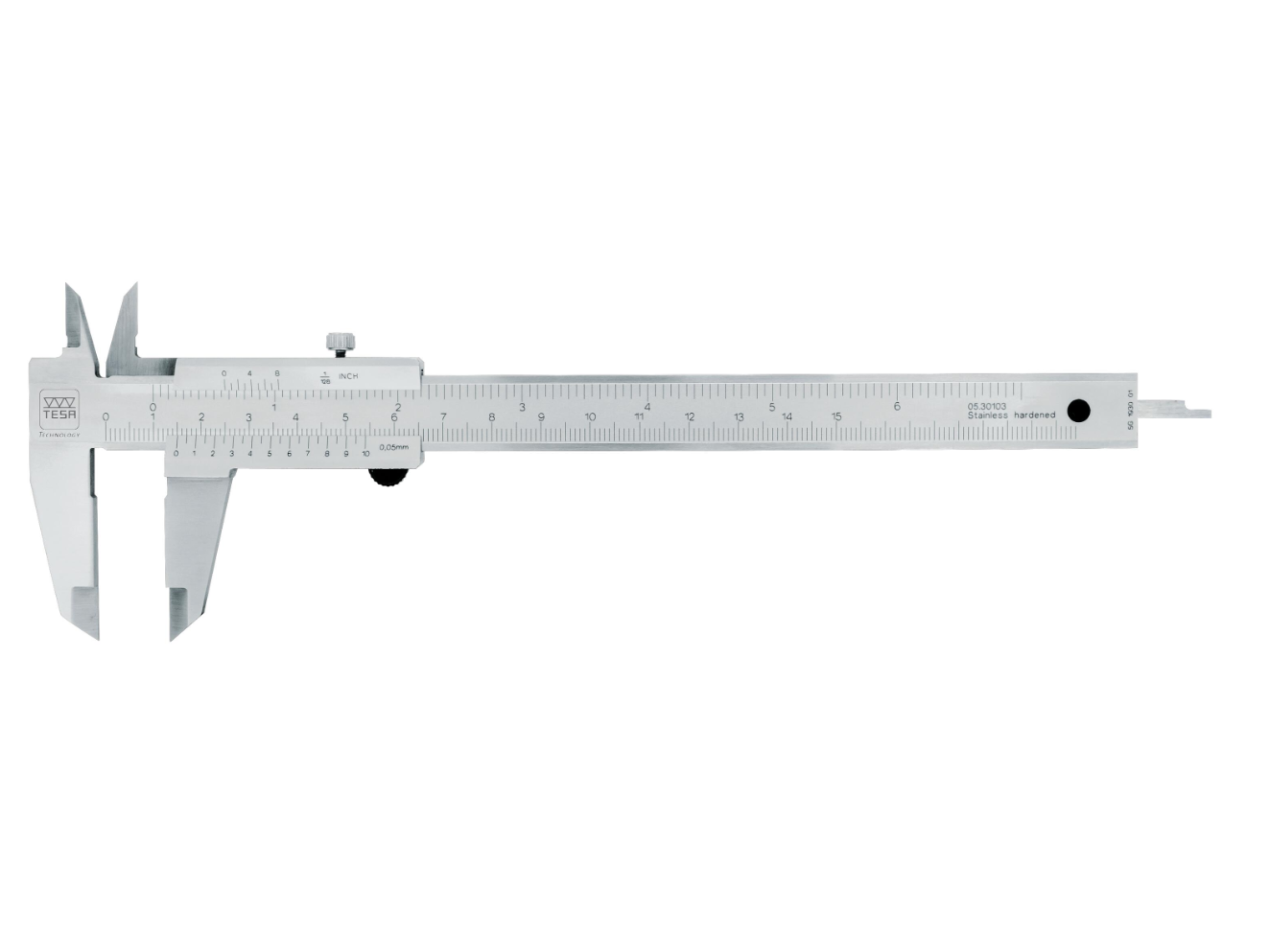 Tesa Universal Vernier Caliper, 0-150mm/0-6", 0.05mm(1/128") 00530103