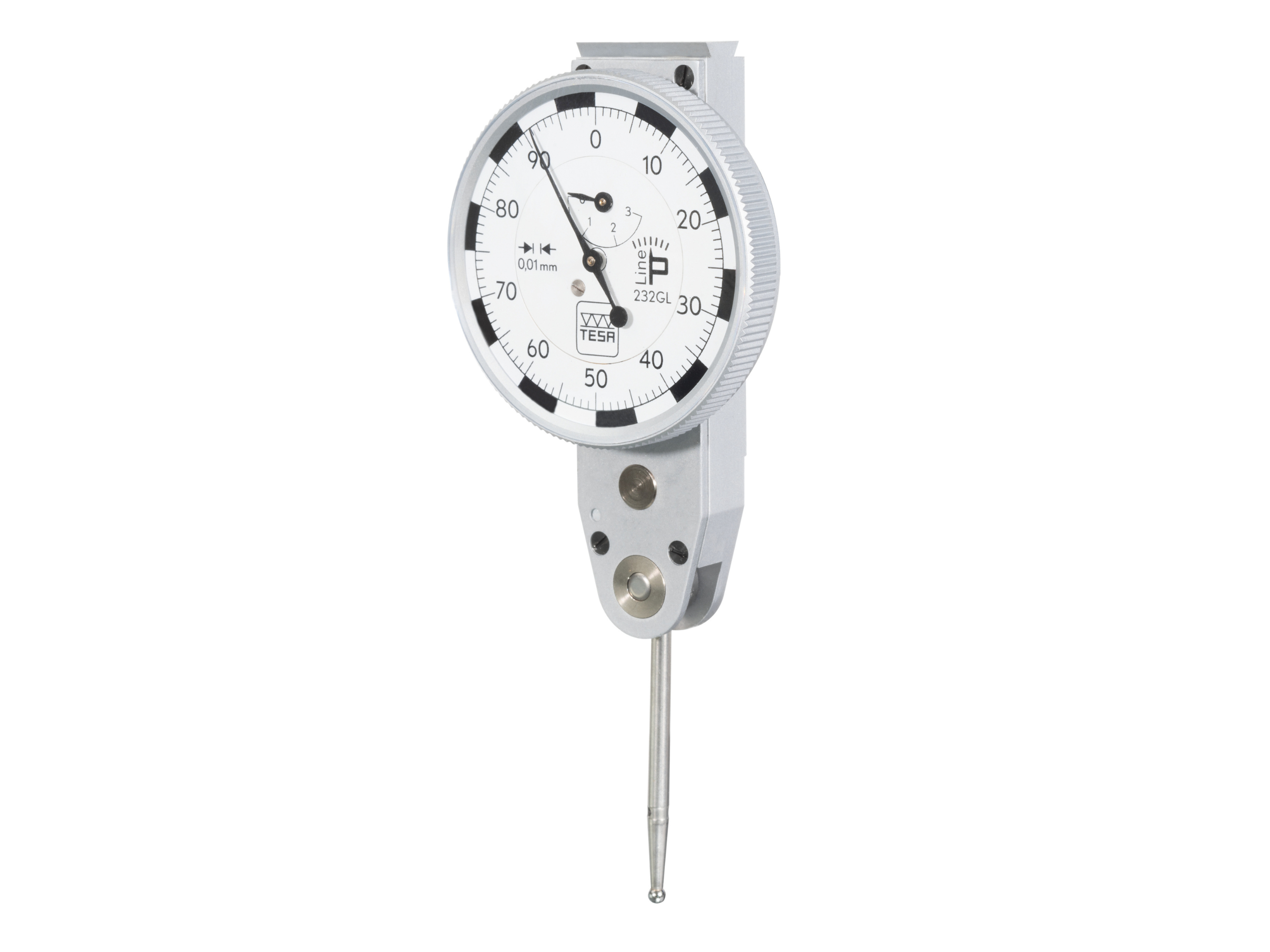 Lever-type dial test indicator, Lateral P-Line 232GL 3mm 0.01mm Ø40mm 01810409