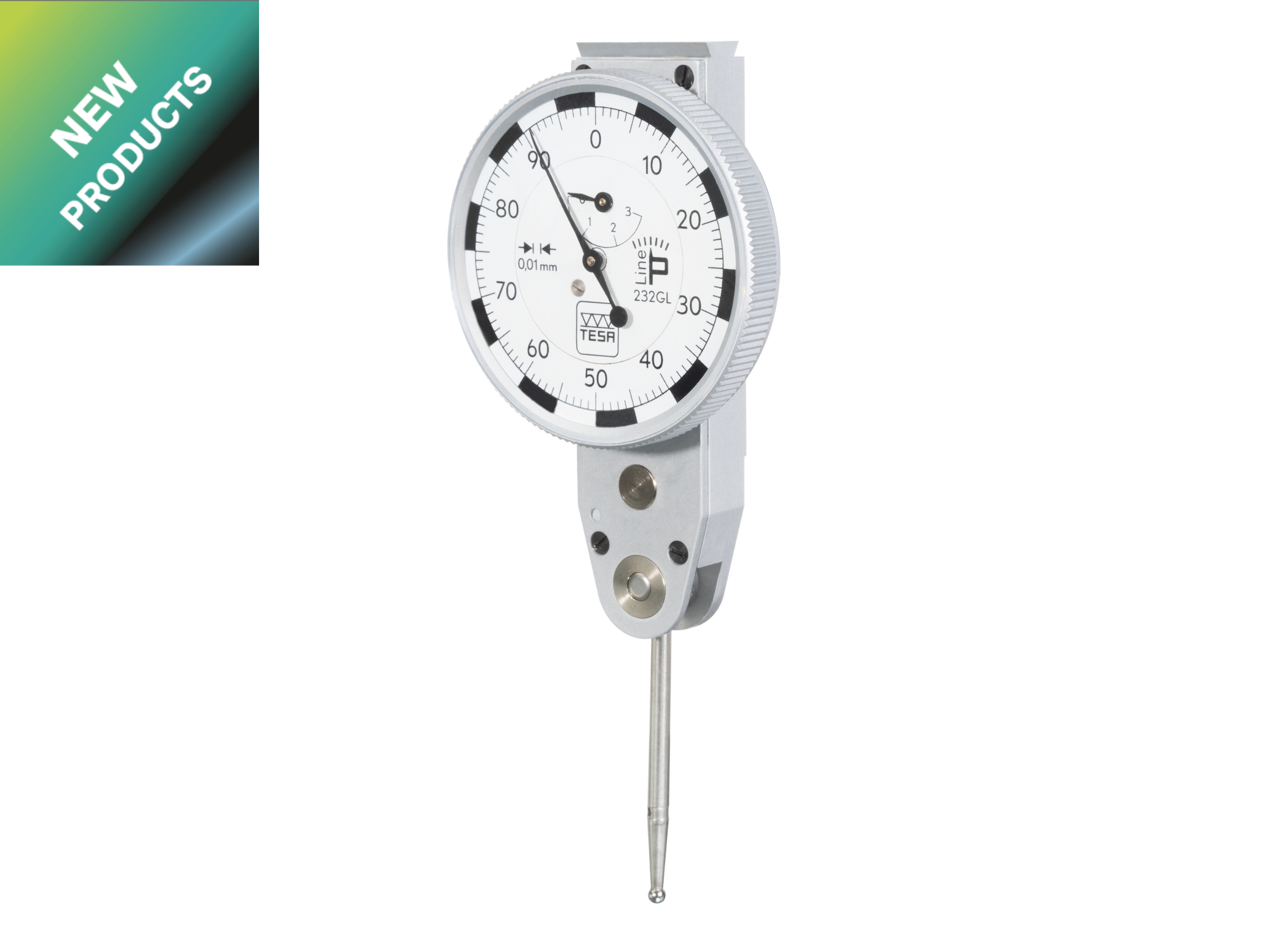 Lever-type dial test indicator, Lateral P-Line 232GL 3mm 0.01mm Ø40mm 01810409