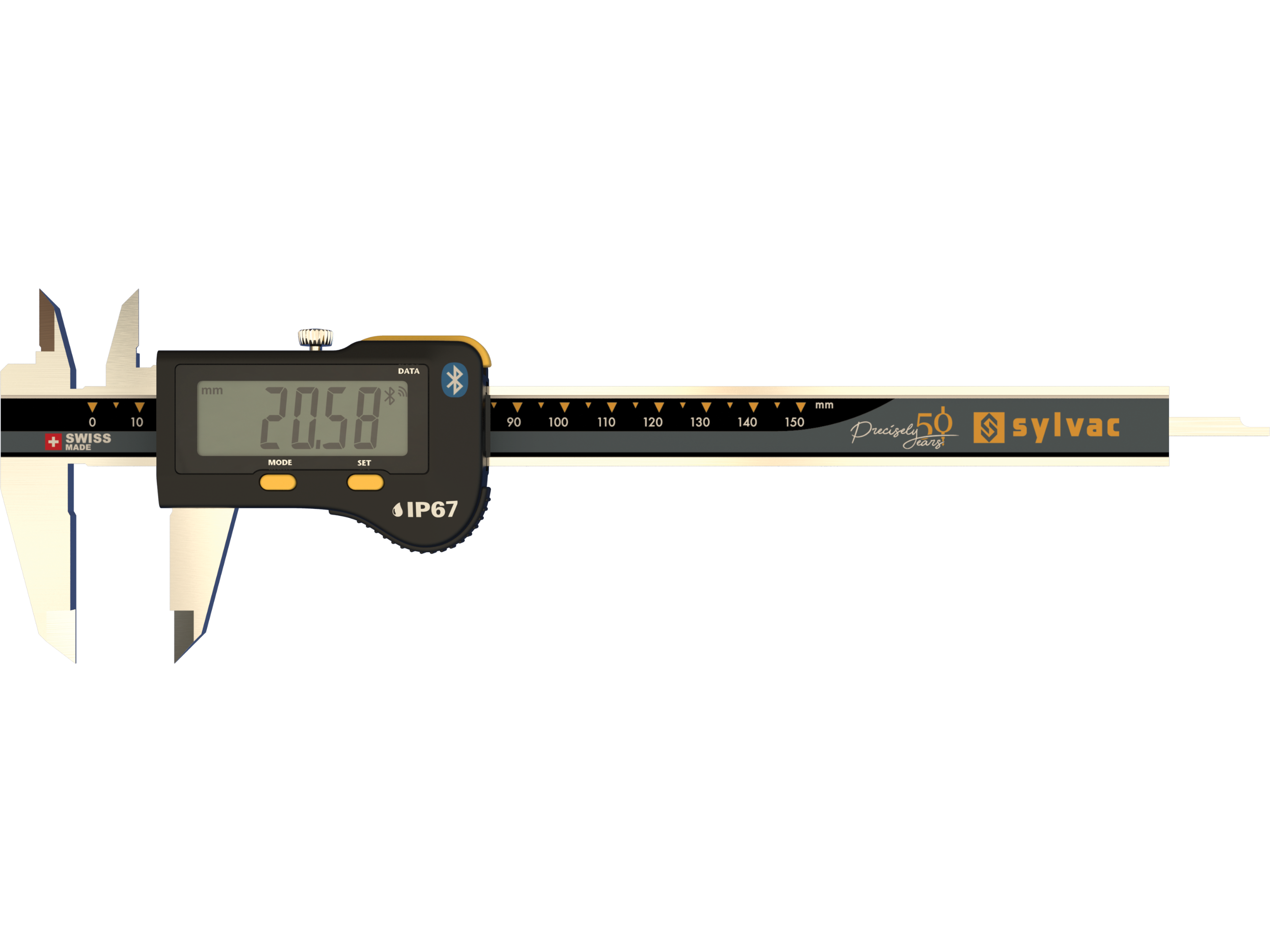 Sylvac S_CAL Limited Edition Digital Calipers 0-150mm/0-6" IP67 (Square Depth Rod) 30-810-1506/50