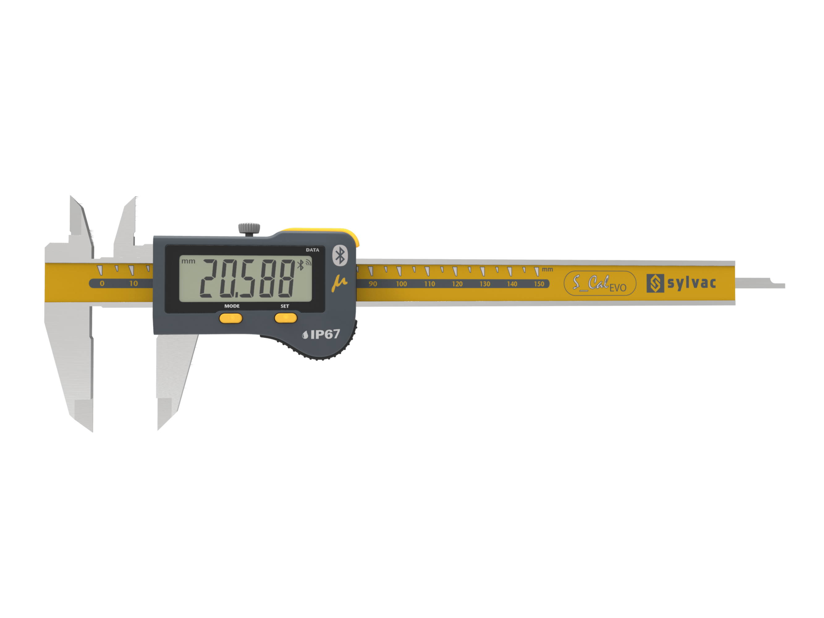 Sylvac S_CAL EVO µM Caliper 0-150mm/0-6" IP67 (Square Depth Rod) 30-810-9506