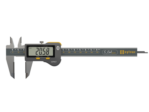Sylvac S_CAL Digital Carbide Caliper 0-150mm/0-6" IP67 (Square Depth Rod) 30-810-1509