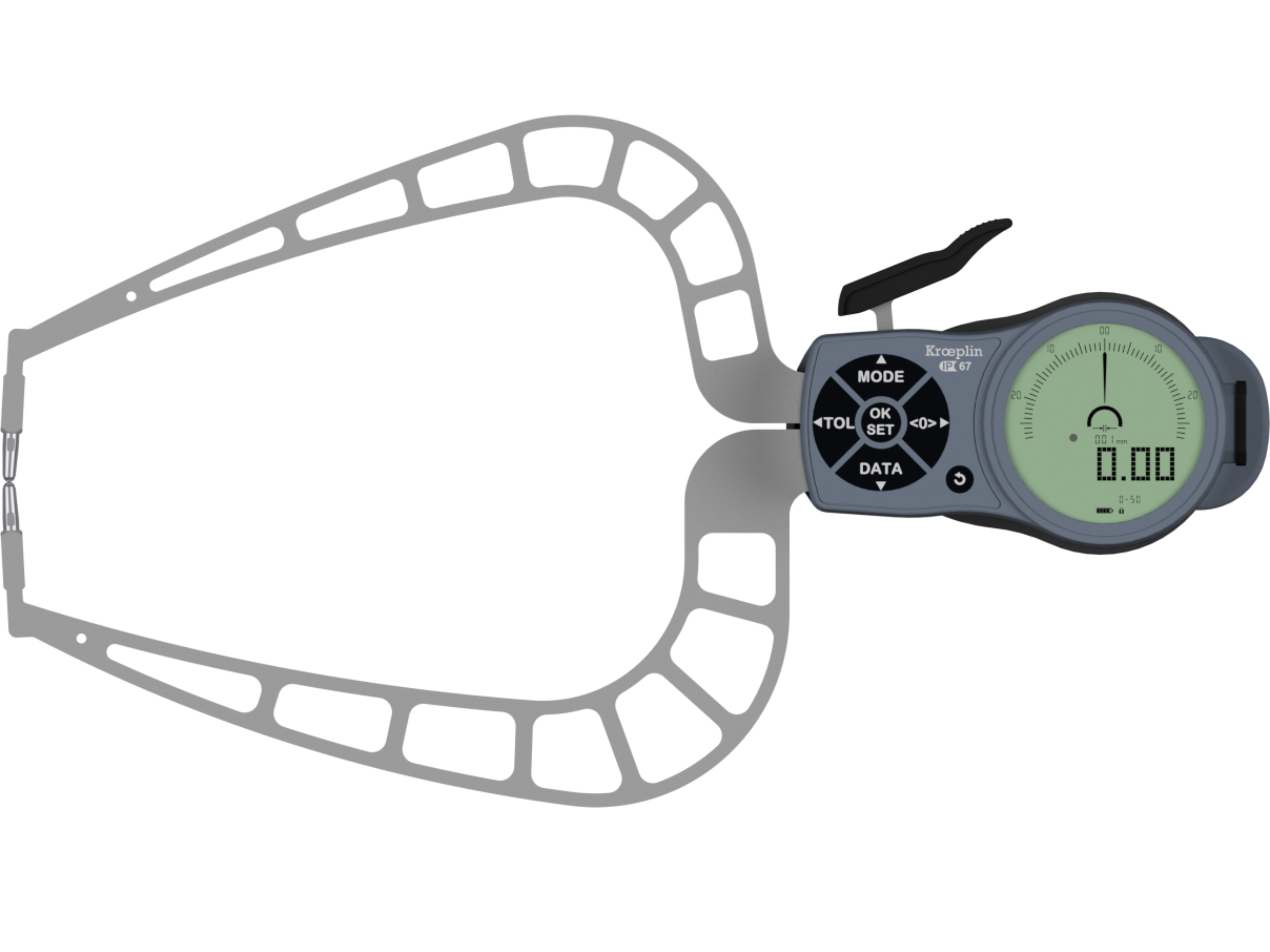 Kroeplin Digital External Caliper Gauge 0-50mm, 0.001mm K450 (Mitutoyo Equivalent 209-954)