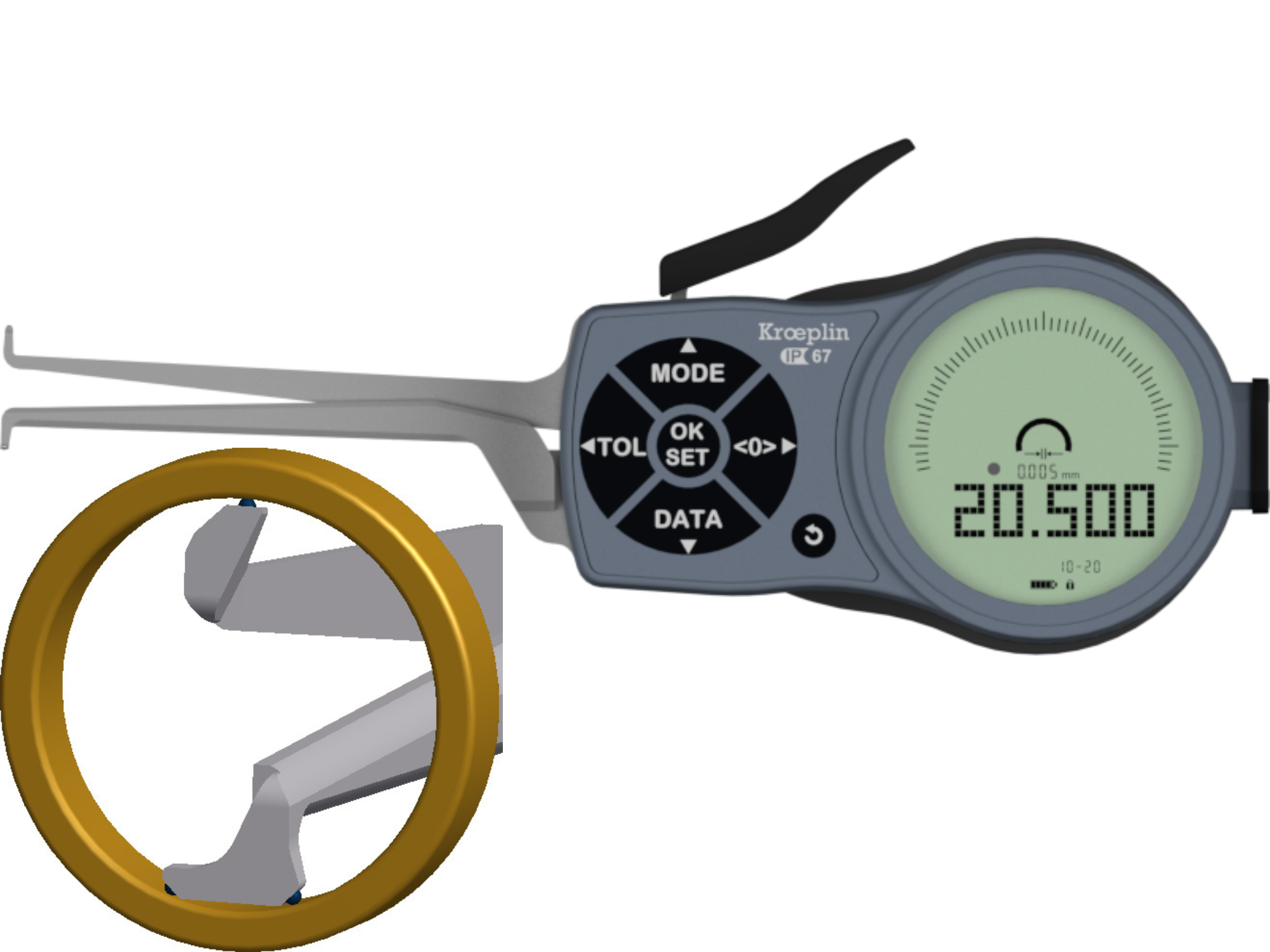 Kroeplin Digital Internal 3-Point Caliper Gauge 10-20mm, 0.001mm L210P3