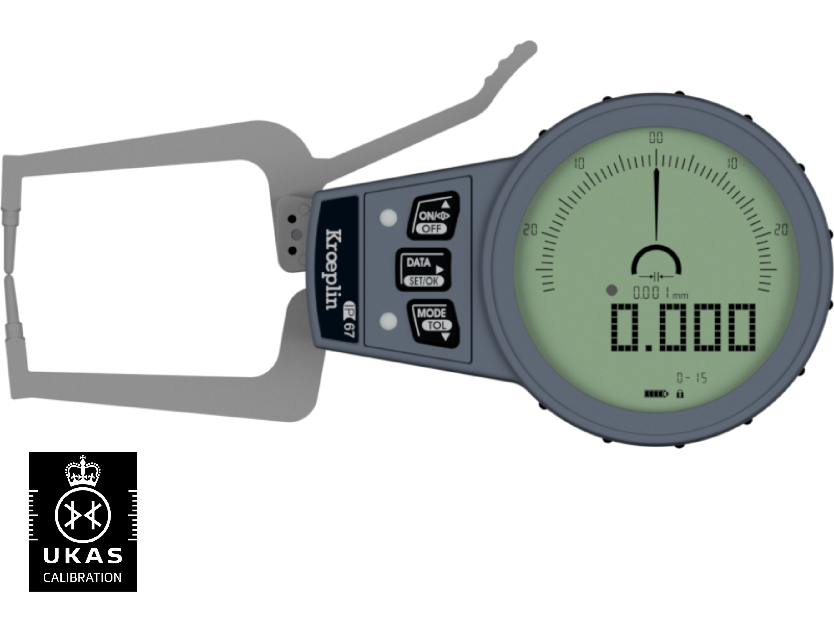 Kroeplin Digital External Caliper Gauge 0-15mm, 0.001mm