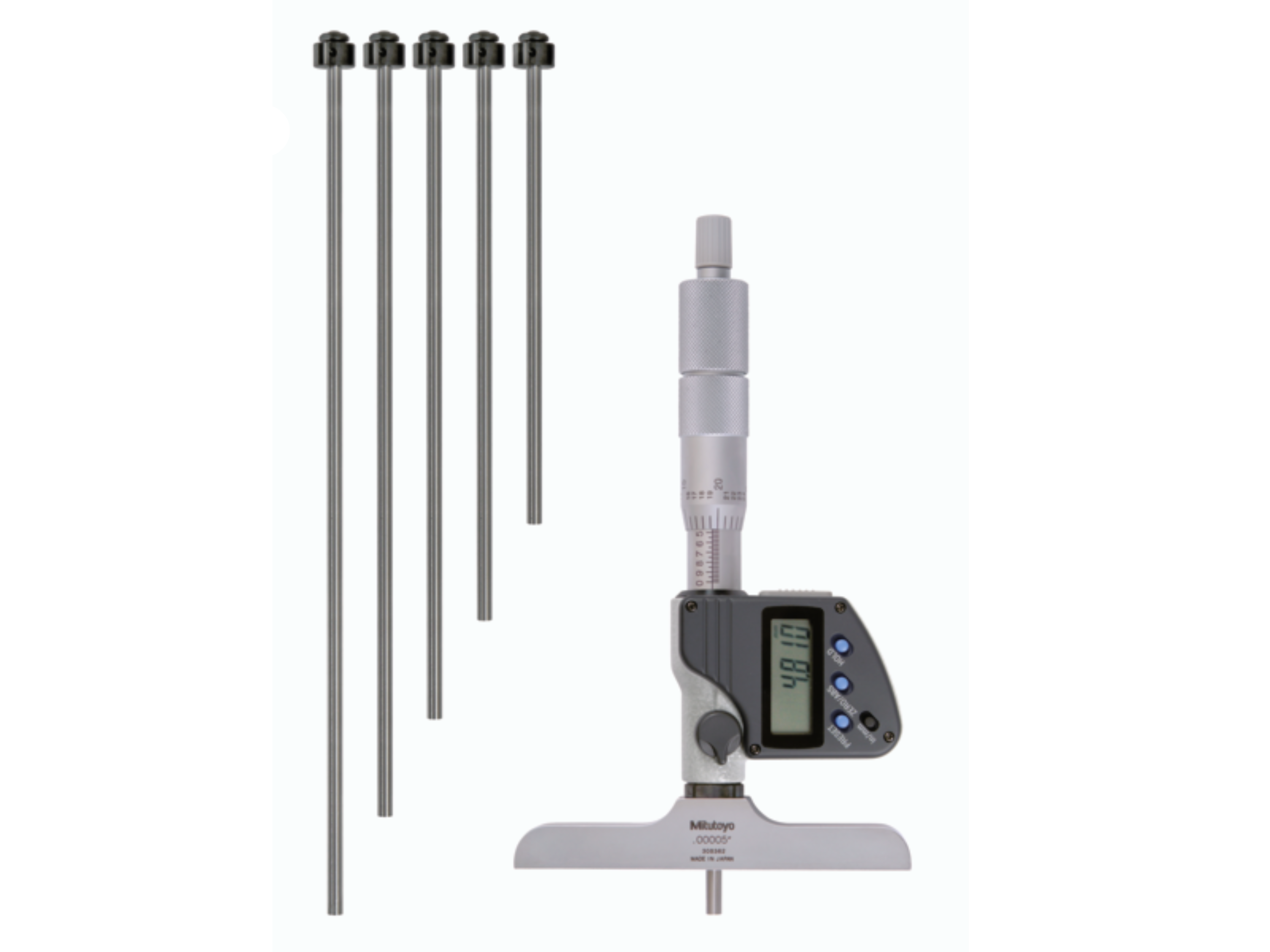 Mitutoyo Digital Depth Micrometer 0-150mm (0-6") 4" Base 329-350-30