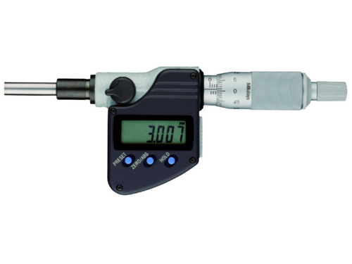Mitutoyo Digital Micrometer Head 0-25mm, Flat Spindle, 10mm Plain Stem 350-251-30