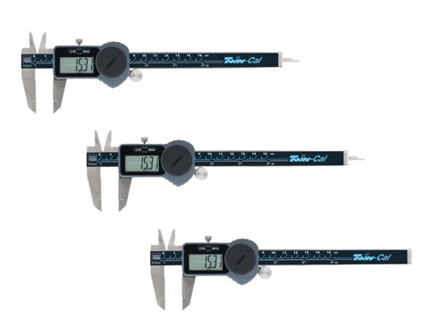 Tesa Trio-Pack Tesa-Cal Digital Calipers 0-150mm/0-6" IP67 (Square Depth Rod) 00530140P