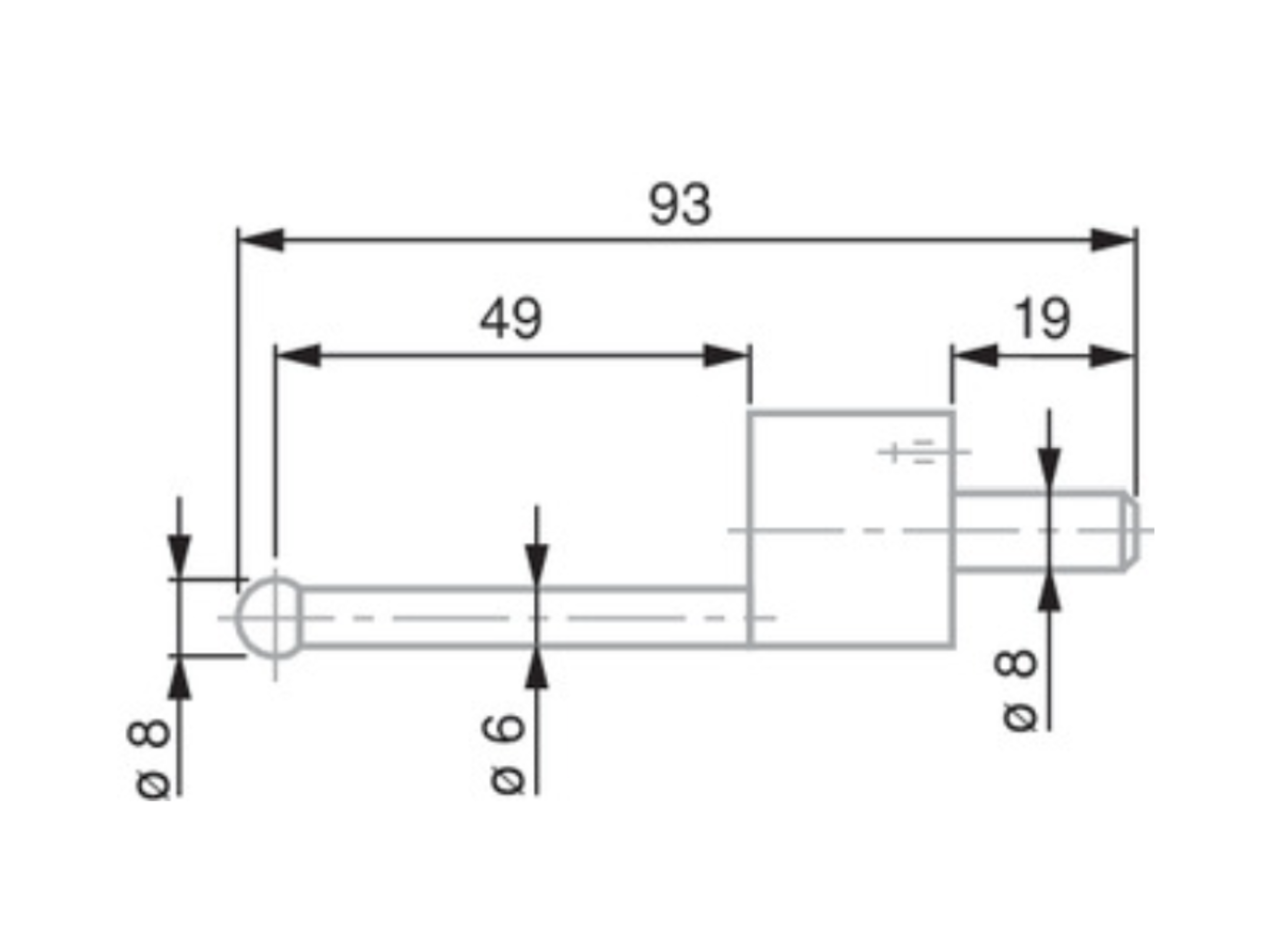 Ball Tip Insert, Ø8mm Shank, Ø8mm L93 mm 0071684832