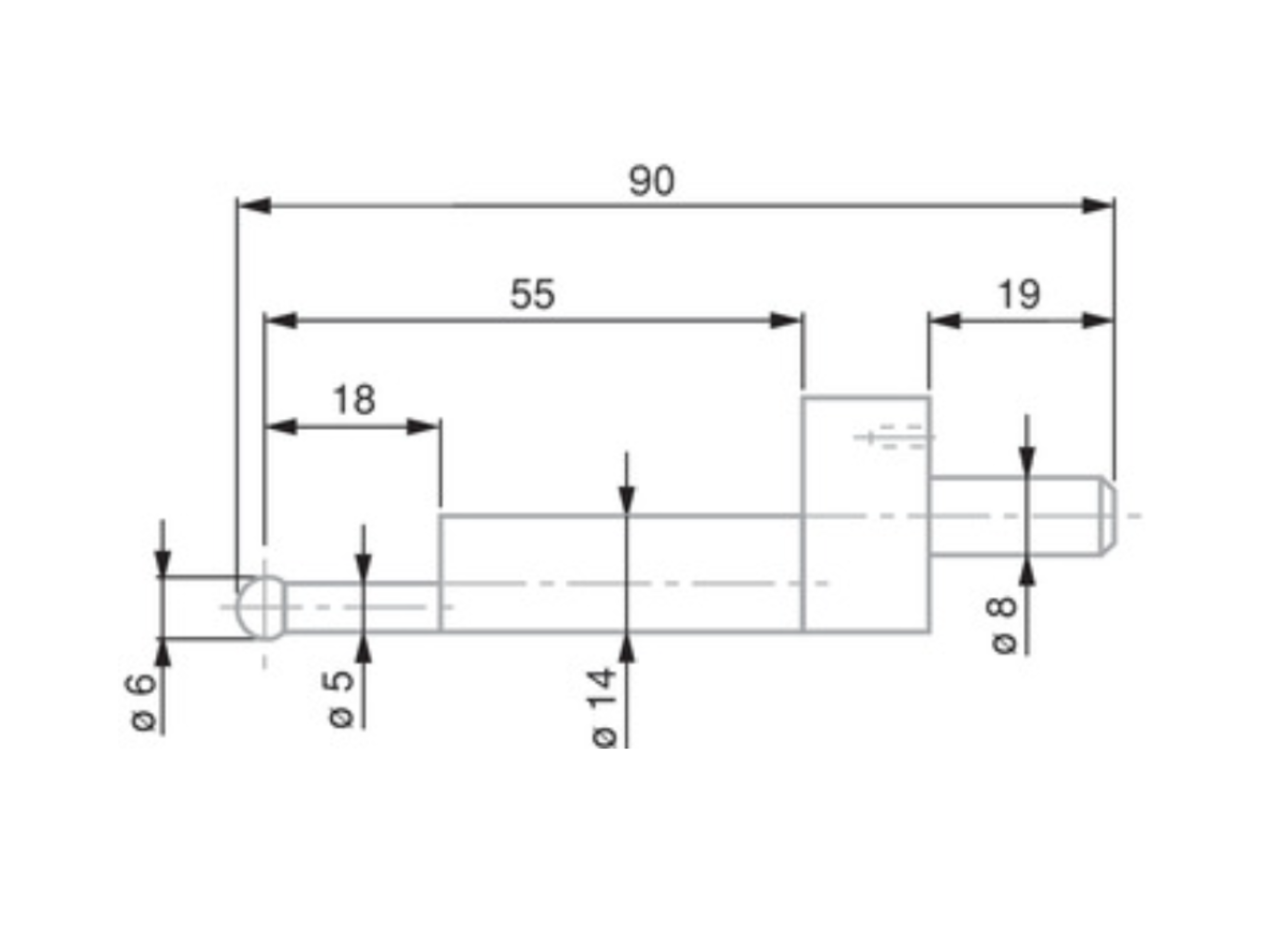 Ball Tip Insert, Ø8mm Shank, Ø6mm L90mm 0071684825