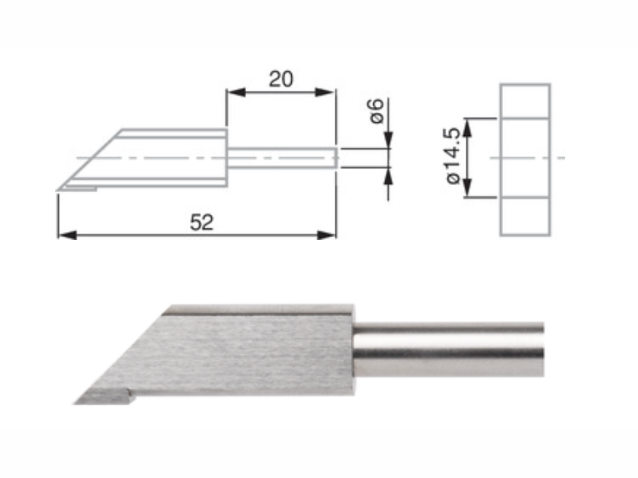 Scriber Carbide Ø6mm Shank, L=32mm 00760165