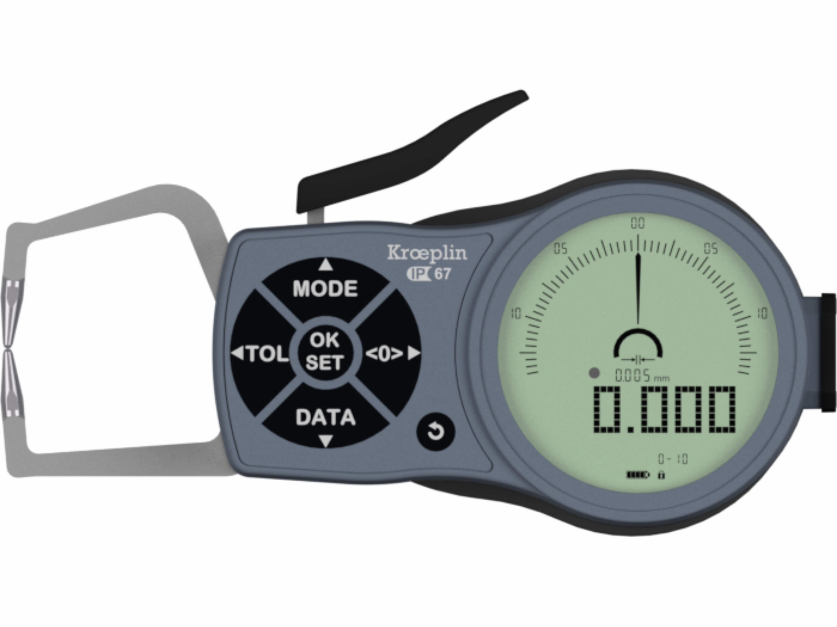 Kroeplin Digital External Caliper Gauge 0-10mm, 0.005mm/.0001" K110 ( Mitutoyo Equivalent 209-930)