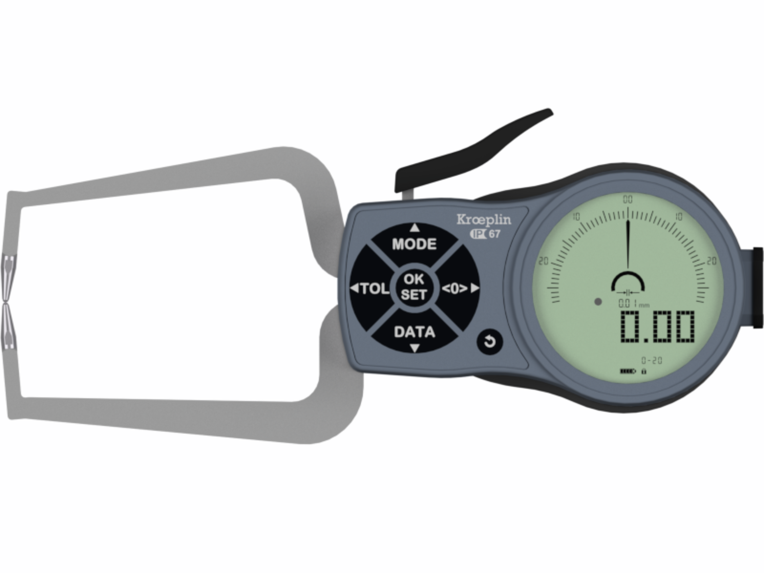 Kroeplin Digital External Caliper Gauge 0-20mm, 0.001mm K220 (Mitutoyo Equivalent 209-932)