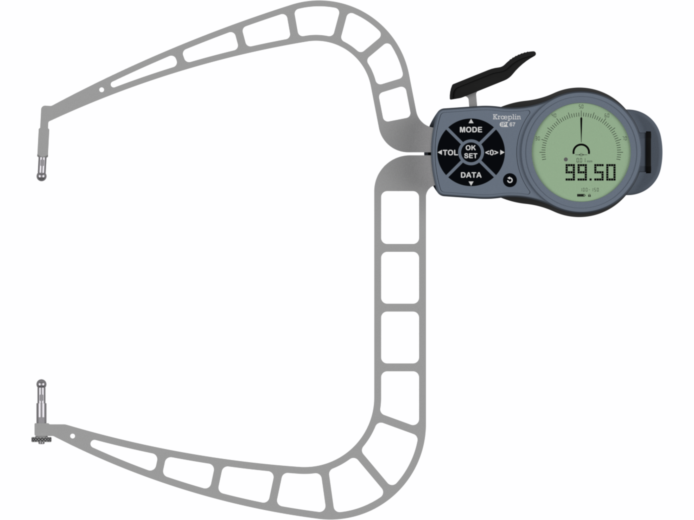Kroeplin Digital External Caliper Gauge 100-150mm, 0.001mm K4150