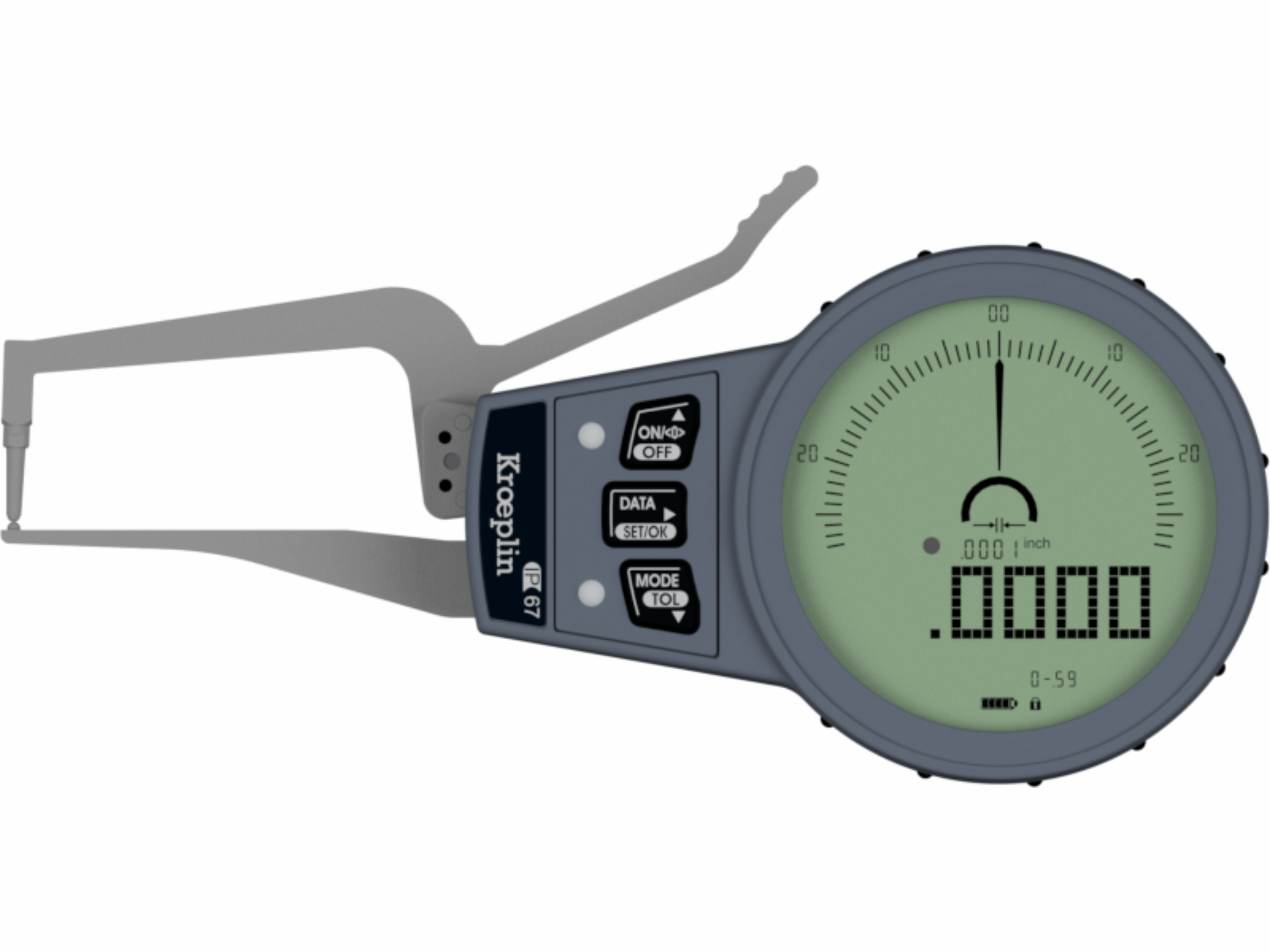 Kroeplin Digital Tube Wall Caliper Gauge 0-0.59", 0.001mm COR15