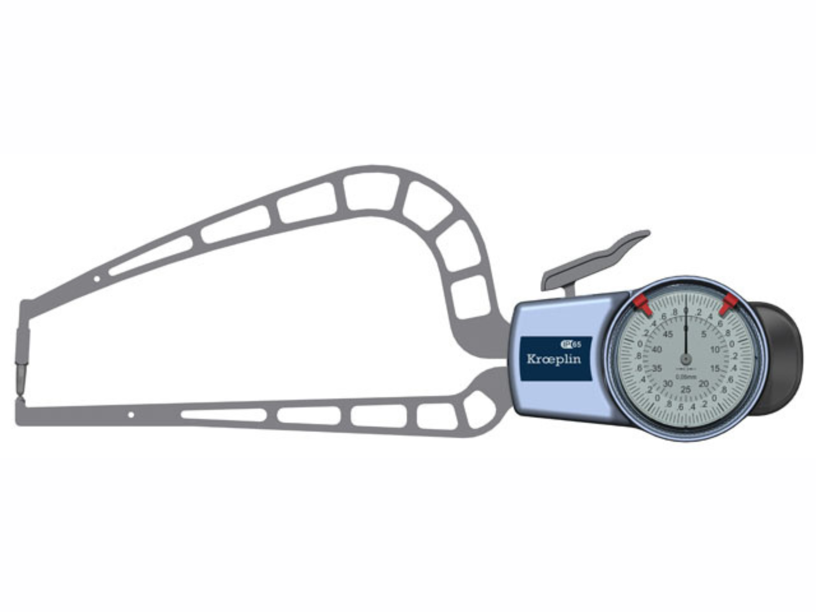 Kroeplin Analogue Tube Wall Caliper Gauge 0-50mm, 0.05mm D4R50 (Mitutoyo Equivalent  209-912)