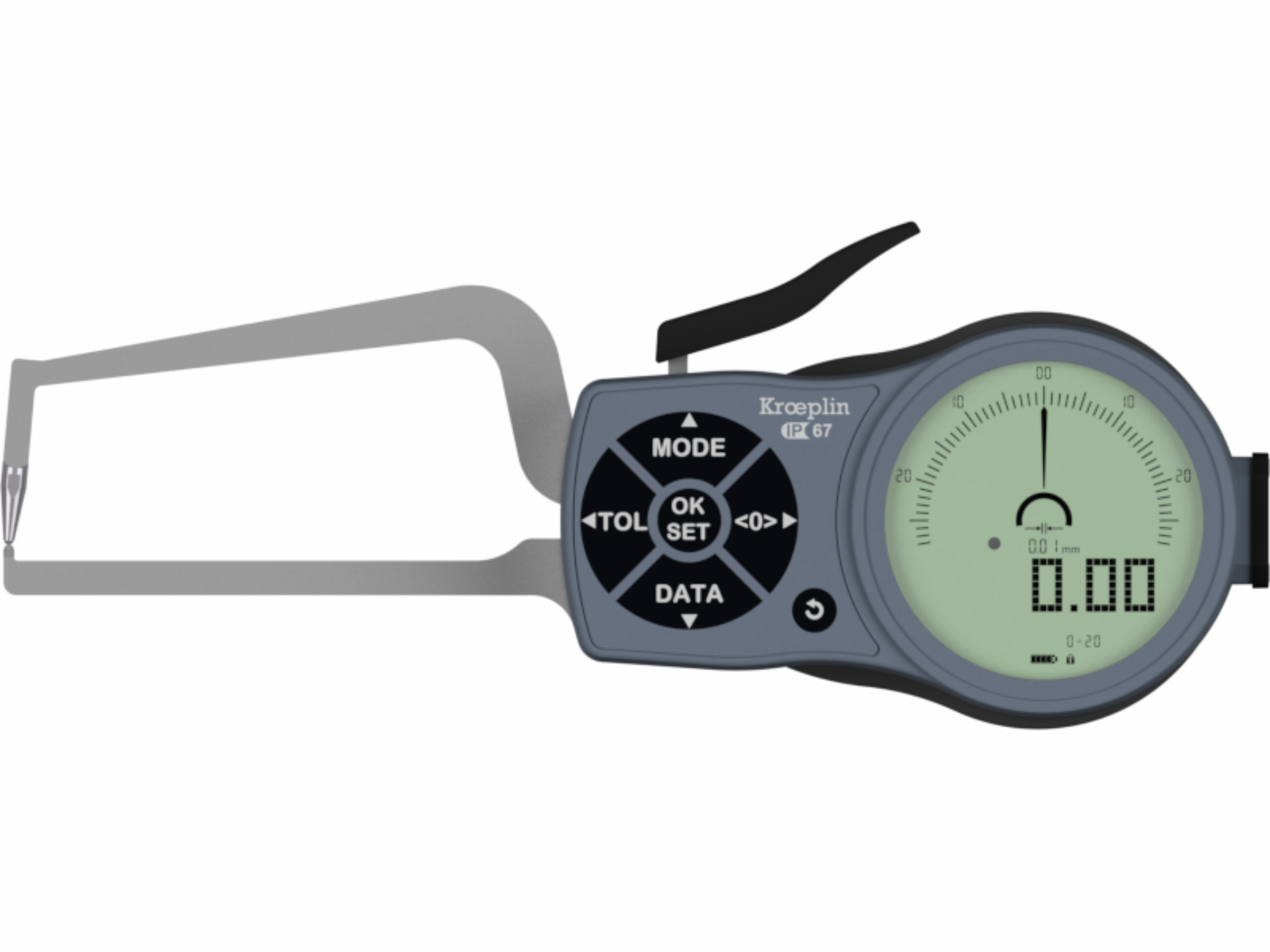 Kroeplin Digital Tube Wall Caliper Gauge 0-20mm, 0.001mm K2R20 (Mitutoyo Equivalent 209-933)