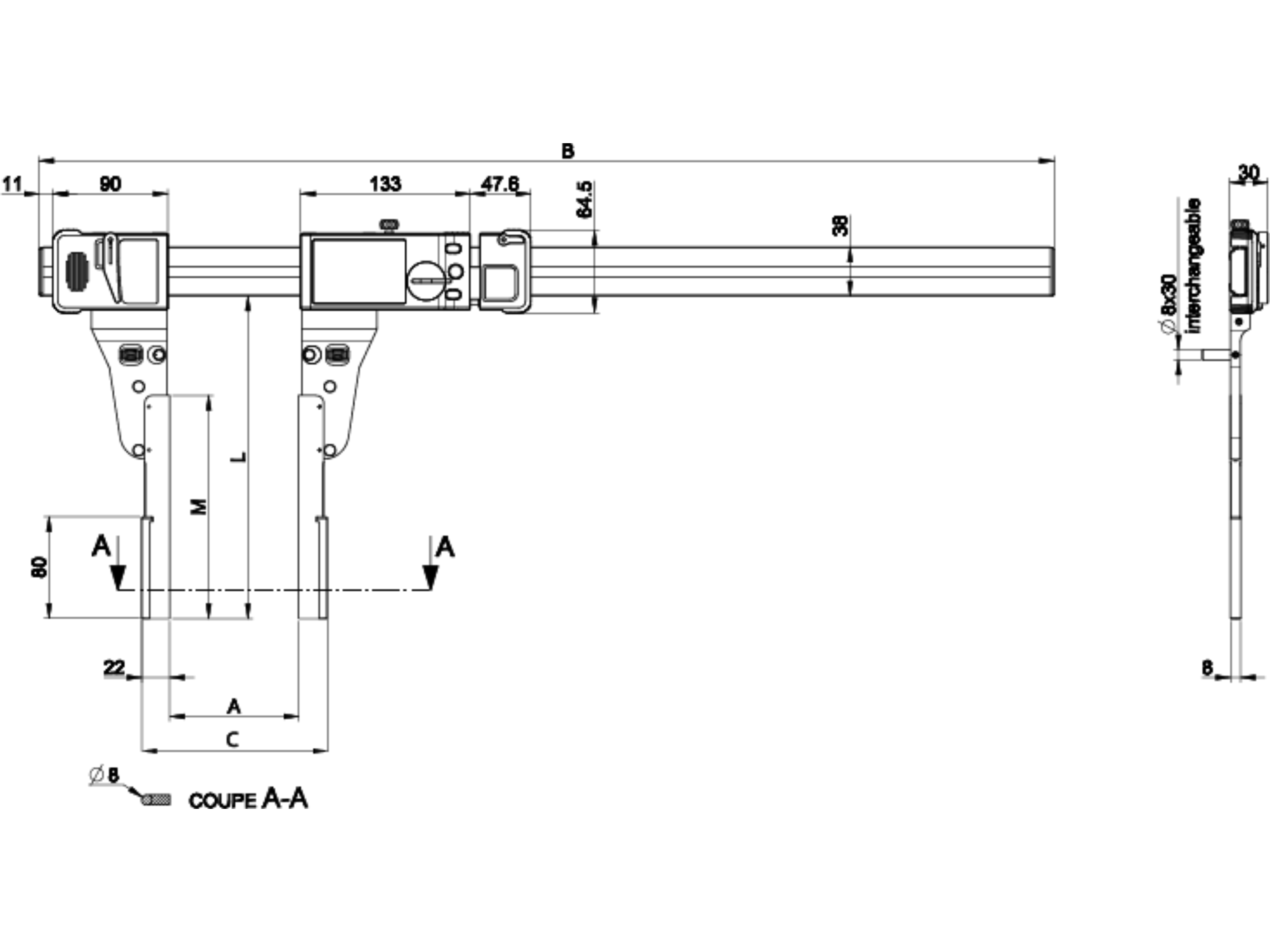 Sylvac Ultra Light Digital Caliper - Jaw Type C 30-811-2319-99