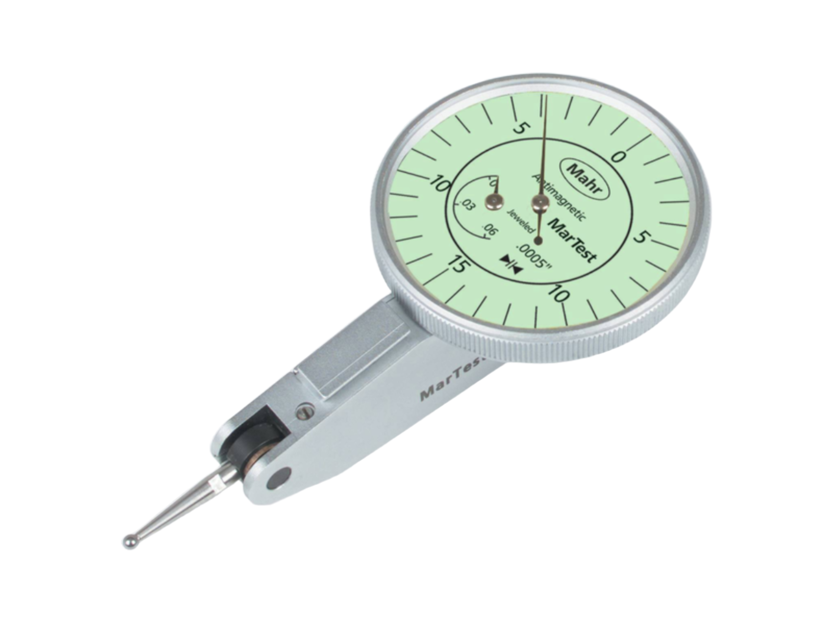 Mahr Test Indicators 4307960, Graduation: .0005", Model: 801SR, Range: .060", Face diameter 1.5, Force 0.15N Stylus Length .57