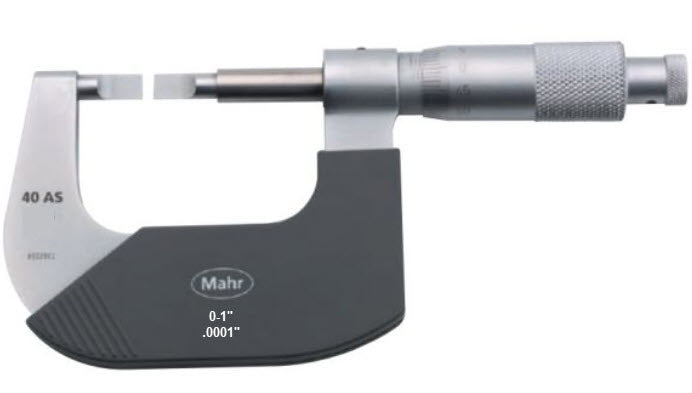 Mahr 40AS Mechanical Micrometers Micromar non rotating spindle blade micrometers, Range 1-2' x .0.0001''  4134931