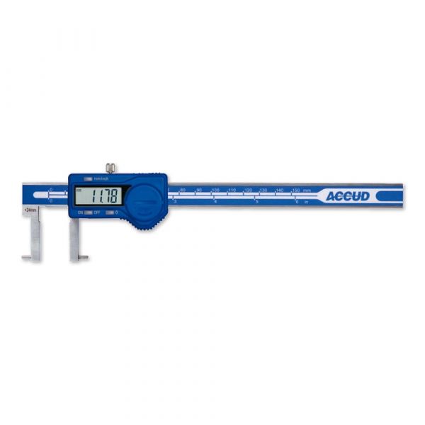 Accud Digital caliper groove type inside .95-6"/24-150mm with Round points, Leg Length 30mm 136-006-11