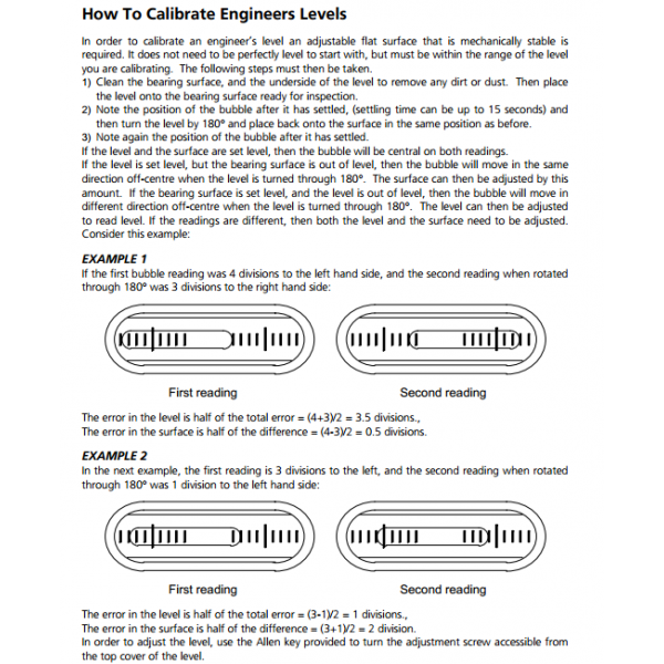 Engineer Precision Level Chart EDA 61R-0.1-140 Precision Engineers Level Dimensions : 140 x 40.5 x 40