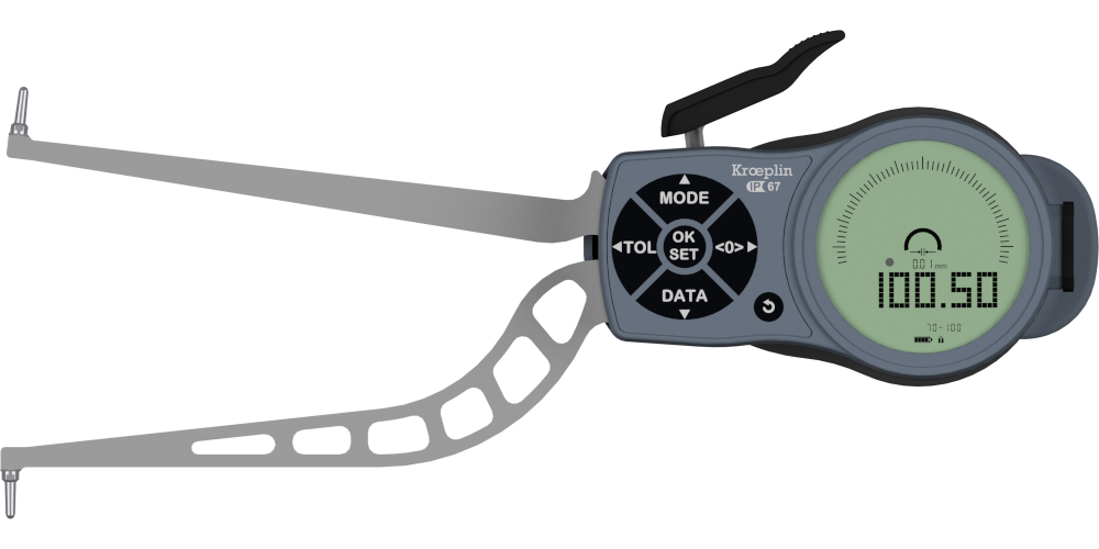 Kroeplin Internal Digital Caliper Gauge L370, 70-100mm/2.75-4" ( Mitutoyo Equivalent 209-948)