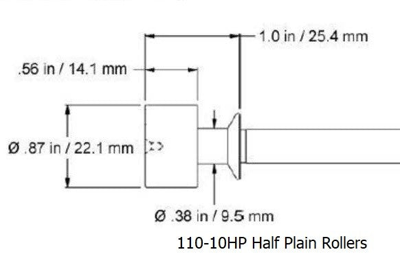 Universal Punch - Half Plain Roller Set - for Models -10, -20, -40,  110-10HP