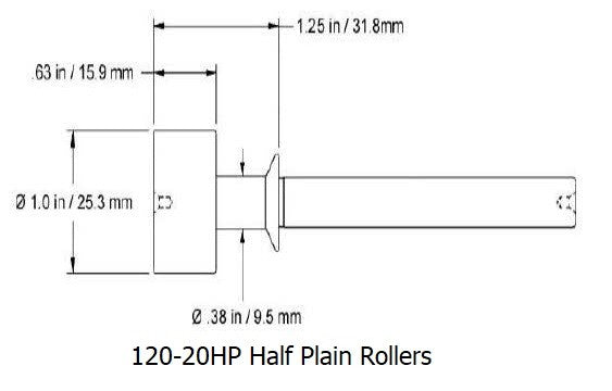 Universal Punch - Half Plain Roller Set - for Models -10, -20, -40,  110-10HP