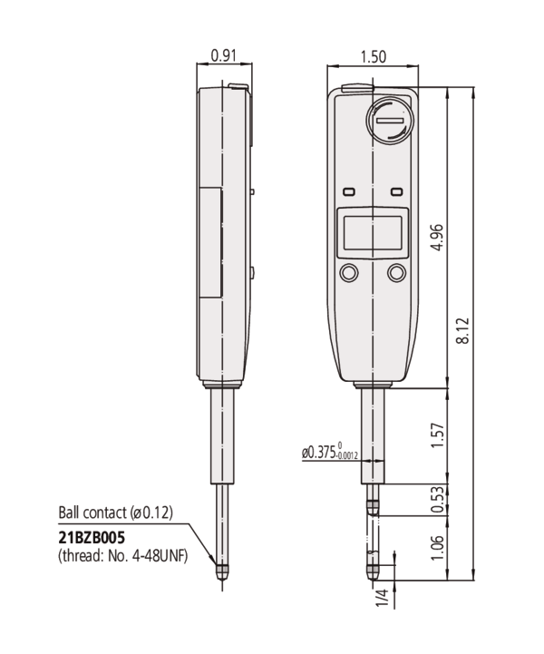Digital Indicator ID-U, ANSI/AGD Metric, 25mm, 0,01mm 575-121