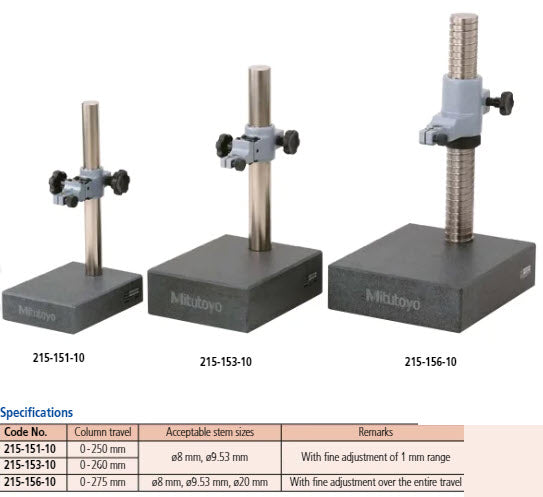 Gauge Stand with Granite Base 150x200mm 215-151-10