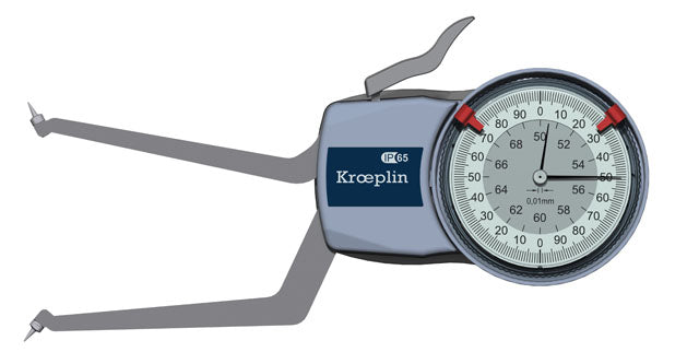 Kroeplin H2G50 mechanical internal measuring gauge  Measuring range 50-70 mm Grad 0,01 mm Measuring depth L max.: 85 mm