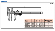 Mitutoyo Vernier Caliper 0-200mm, 0,05mm, Metric 530-108