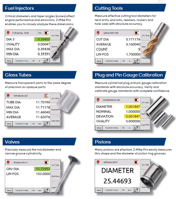 Z-Mike Laser Micrometer Z-MikePro 25, Range 0.100 to 25.4 mm (0.004 to 1.0 in.), Accuracy±0.5 µm (±0.000020 in.)