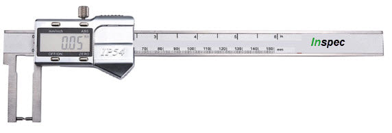 InspecDigital Outside Point Jaw Caliper Inch/Metric, 0-150mm/0-6", Thumb Roller 406-13-212