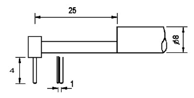Diavite Tracer KKH with skid, concave/vex surface, 8 mm, 5 µm/90° for VH/VHF, Article code:  KKH-08/10/90/5
