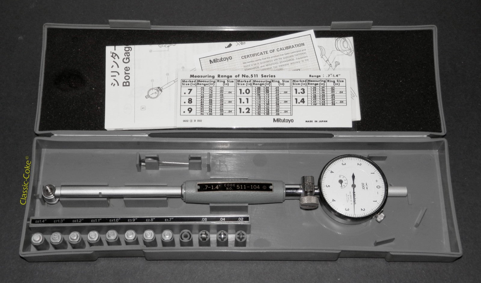 Mitutoyo dal bore gauge .7-1.4" Graduation .0001" 511-163
