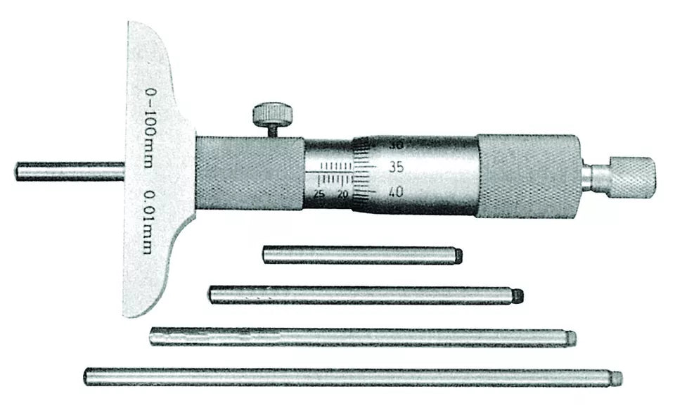 Inspec 202-53-000 Depth Mic 0-100mm Graduation .01mm Base 63mm