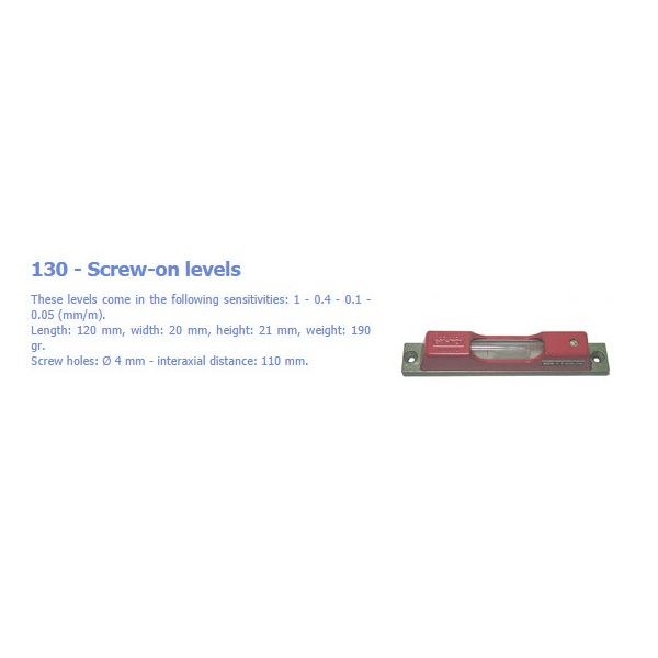 Verdict EDA 59/0095 Screw on Level 120mm Accuracy 1mm/m or 0.01'' in 10''