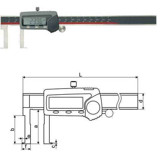 Inspec Outside Groove Caliper  C/W Flat Points50-300mm/2-12" 115-103-1