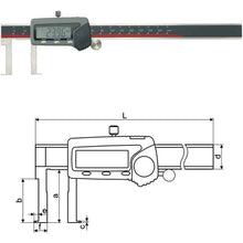 inspec  Digital caliper groove type inside .9-6"/22-150mm with Flat points 115-101-10