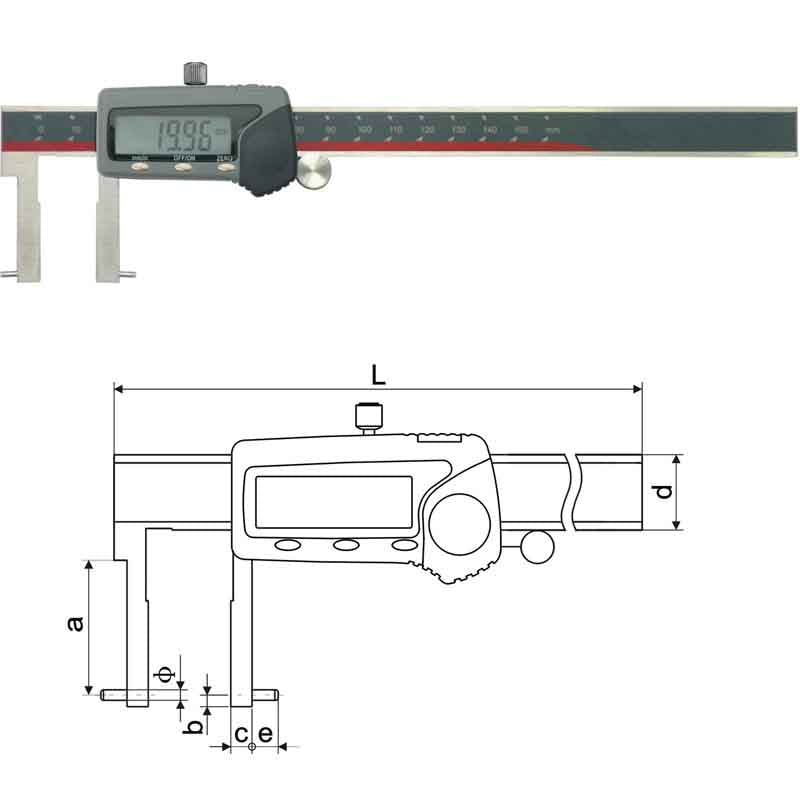 Inspec Inside Groove Caliper C/W Round Points 24-150mm/0.96-6" 115-121